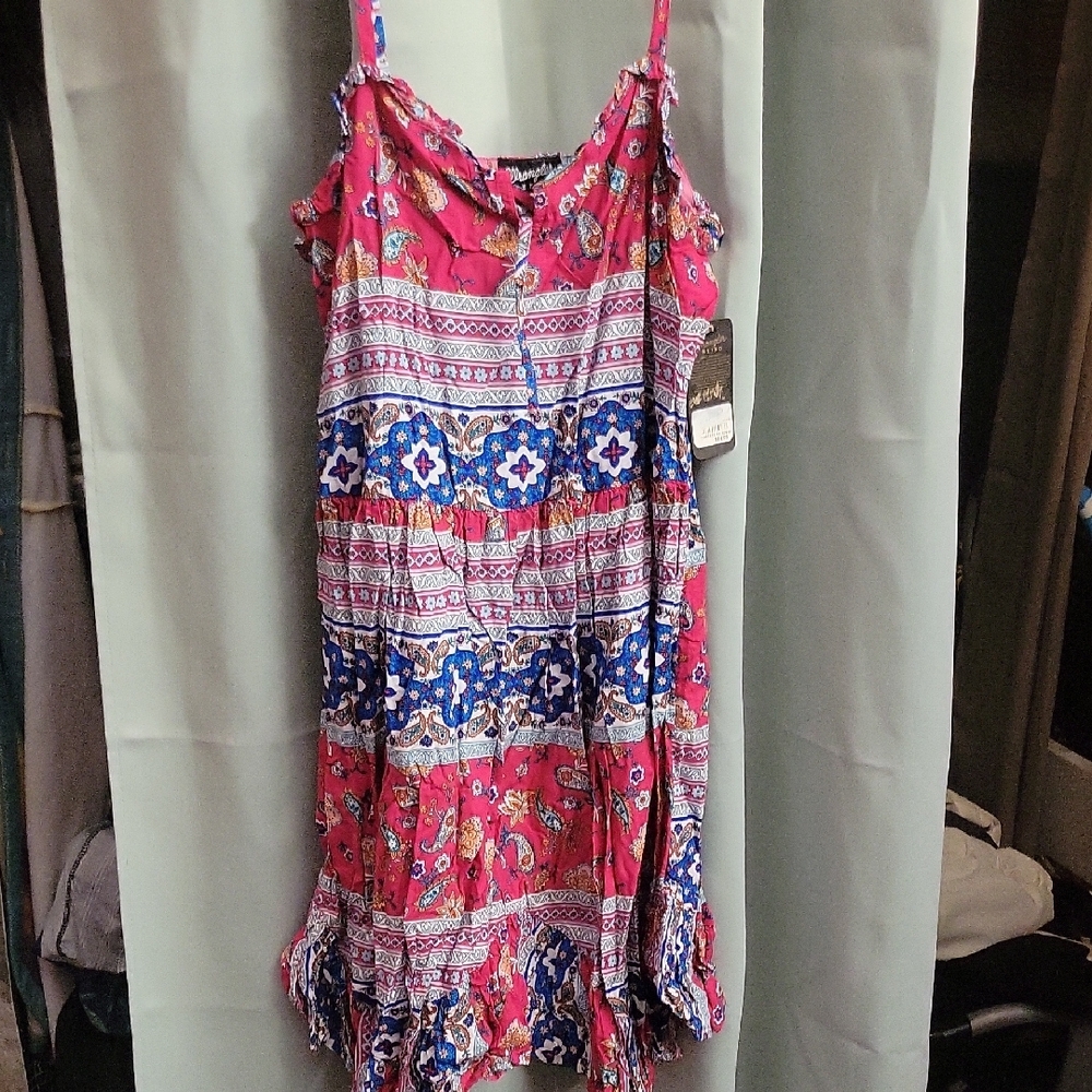 Wrangler Retro Boho Pink and Blue Dress